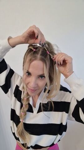 fake braids easy hack for hair, Tying front section