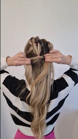 fake braids easy hack for hair, Combining sections