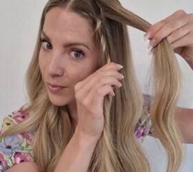 easy hair hack no braiding needed, Creating second section