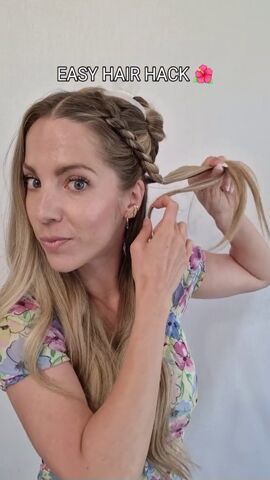 easy hair hack no braiding needed, Combining sections