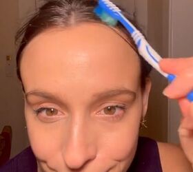 the genius reason to spray hairspray on your toothbrush, Brushing baby hairs down