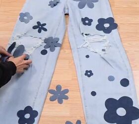 diy y2k floral jeans, Planning design