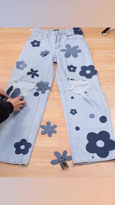 diy y2k floral jeans, Planning design