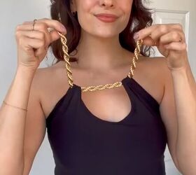 pull a necklace through your tank top straps, Threading necklace through straps