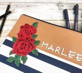 Personalized Floral Zip Bag Creatively Beth creativelybeth floral zip bag personalized custom craft diy embroidered letters flowers