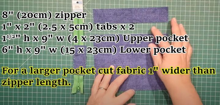 zipper pocket, Preparing supplies