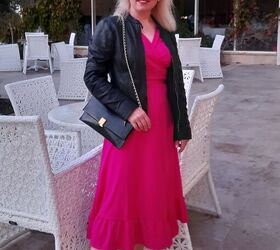 styling a hot pink dress, Pink and black