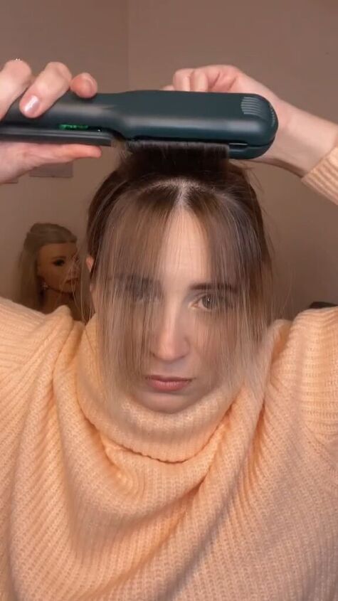 how to use a toilet paper roll for volume in your hair, Rolling bangs