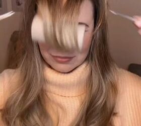 how to use a toilet paper roll for volume in your hair, Releasing bangs