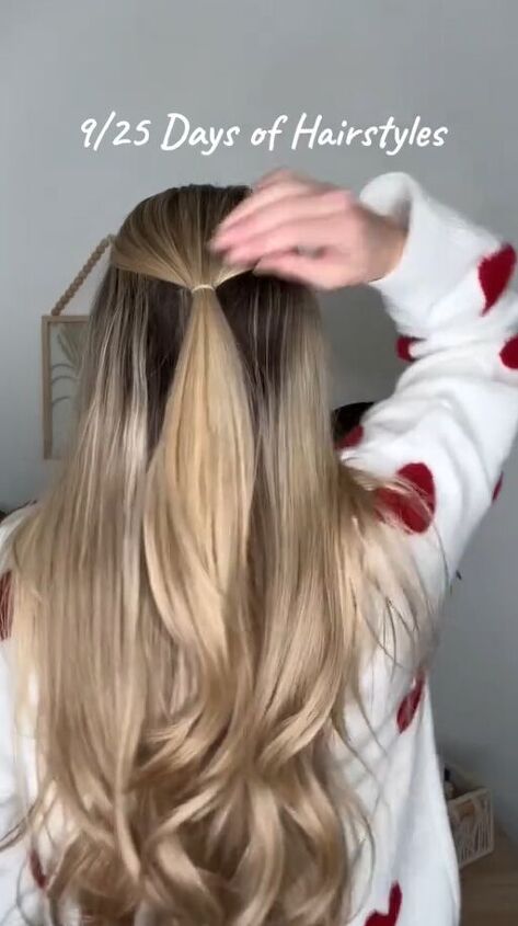 brilliant hack for covering up your ponytail, Making a ponytail