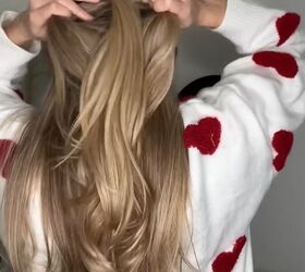 brilliant hack for covering up your ponytail, Pulling hair
