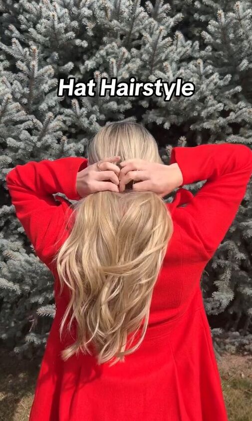 try this hairstyle the next time you wear a hat, Dividing hair