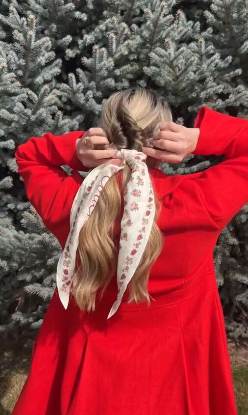 try this hairstyle the next time you wear a hat, Adding scarf to hairstyle