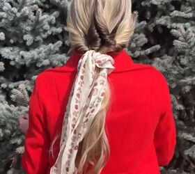 try this hairstyle the next time you wear a hat, Pigtail hairstyle with scarf