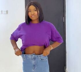 would you try this tiktok hack for oversized pants, Trying pants on