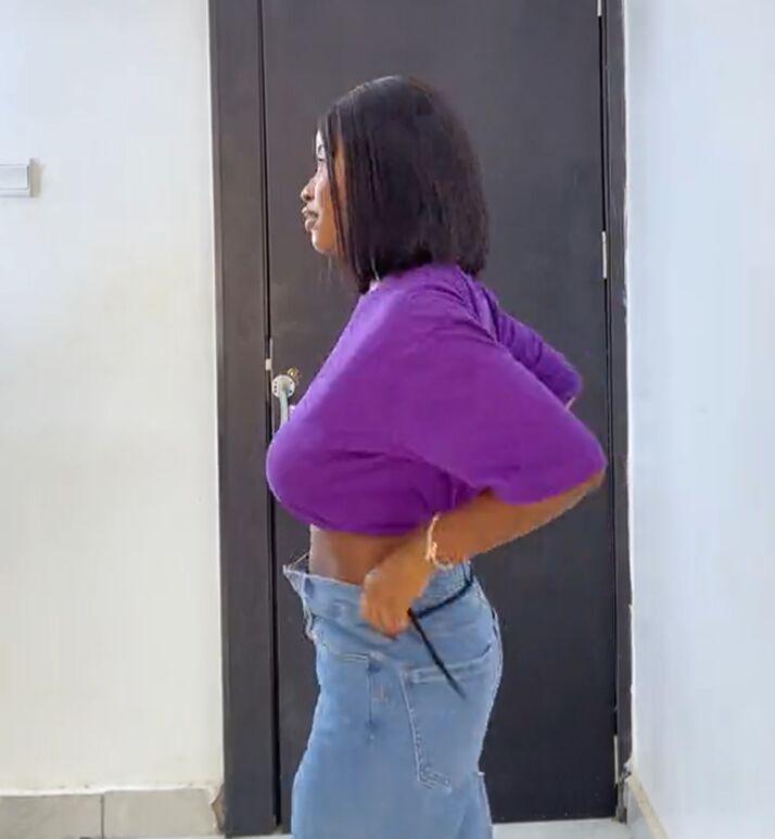 would you try this tiktok hack for oversized pants, Tightening pants