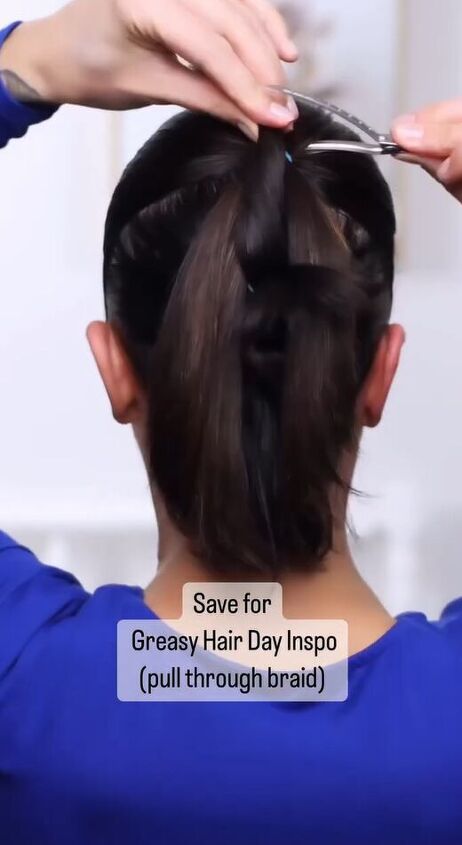 hairstyles for greasy hair, Splitting ponytail