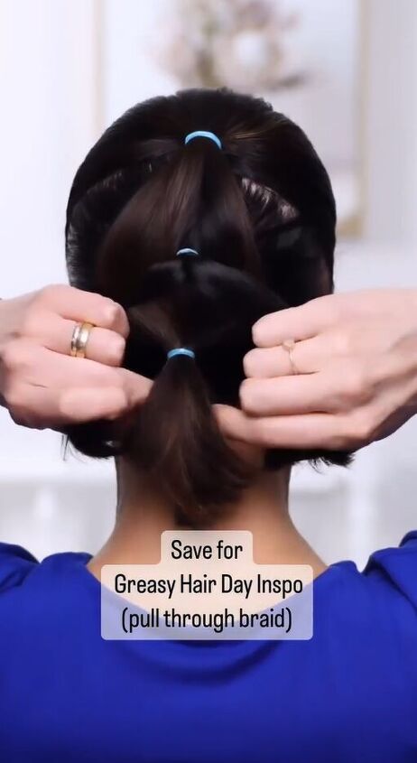 hairstyles for greasy hair, Securing tail