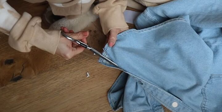 diy lounge cardigan, Prepping fabric for upcycle
