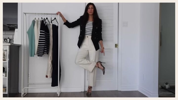 work outfit ideas, Trousers and a fitted top