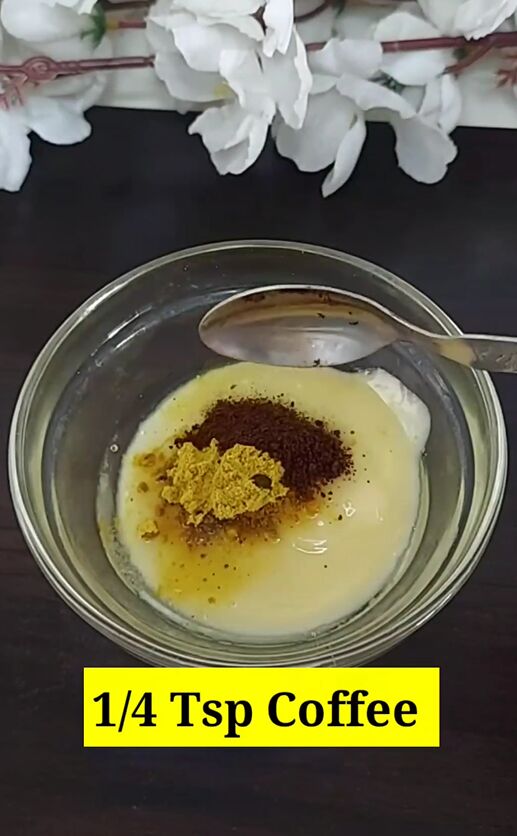remove unwanted facial hair with this recipe, Adding coffee