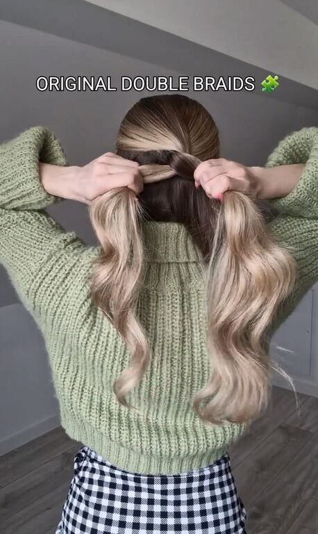 do this the next time you double braid your hair, Crossing hair