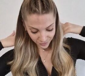 easy half up half down twist hairstyle, Easy half up half down twist hairstyle