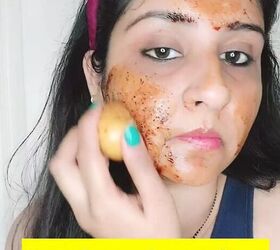 why every bride needs a potato before her wedding, Scrubbing skin