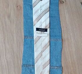 this diy denim accessory can go with any outfit, Making tie pattern