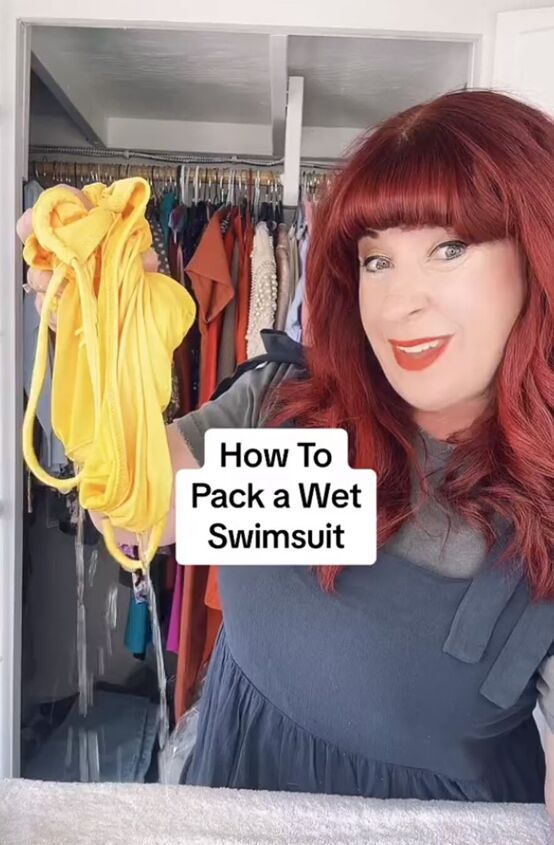 need to know summer hack for swimsuits, How to pack a wet swimsuit