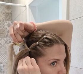 how i style my greasy hair, Making ponytails