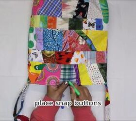 patchwork tote bag, Making finishing touches to DIY bag