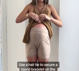 how to make a baggy dress fit right, Adding hair tie