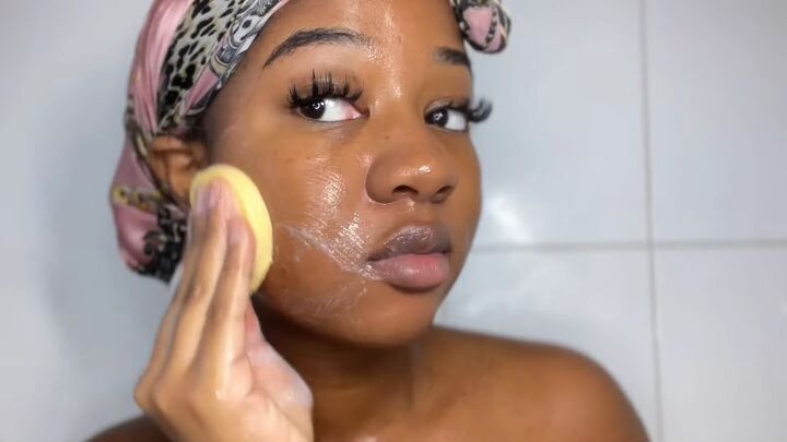 my shower routine, Cleansing face