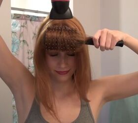 how to cut your own curtain bangs, Drying bangs