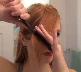 how to cut your own curtain bangs, Creating angle
