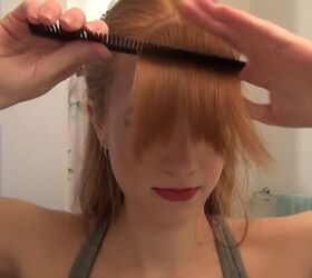 how to cut your own curtain bangs, Combing bangs