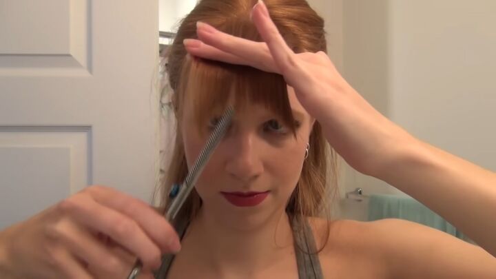 how to cut your own curtain bangs, Cutting hair