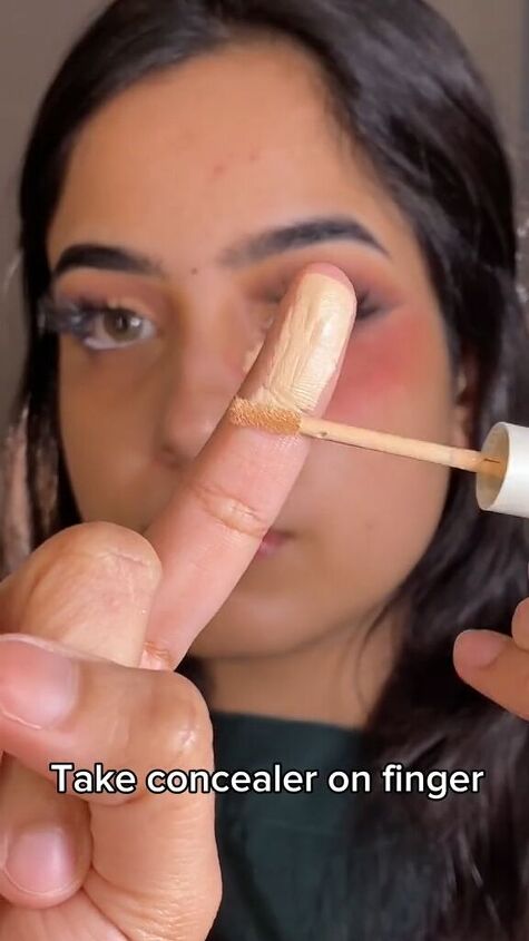 put lipstick under your eye for this outcome, Applying concealer