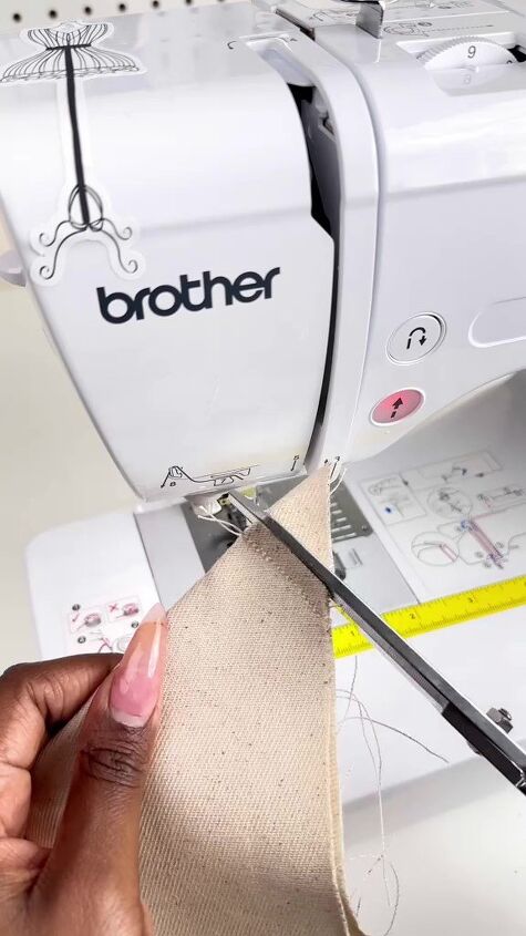sew a mitered corner in a few quick steps, Trimming fabric