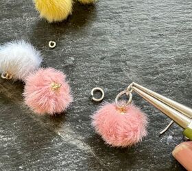 how to make a cute pair of fluffy earrings, Adding jump rings