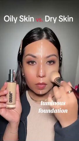 dry skin and oily skin, Adding foundation