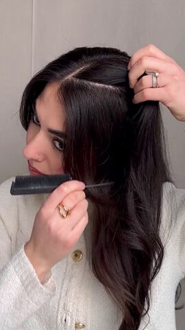 beautiful and simple tricks to make your hairstyle look more complex, Parting hair