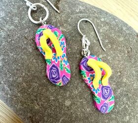 how to make a pair of unique fun earrings, Flip flop earrings