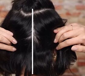 how to wave short hair with a straightener, Sectioning back of hair