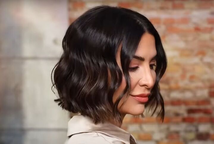 how to wave short hair with a straightener, Short wavy hair