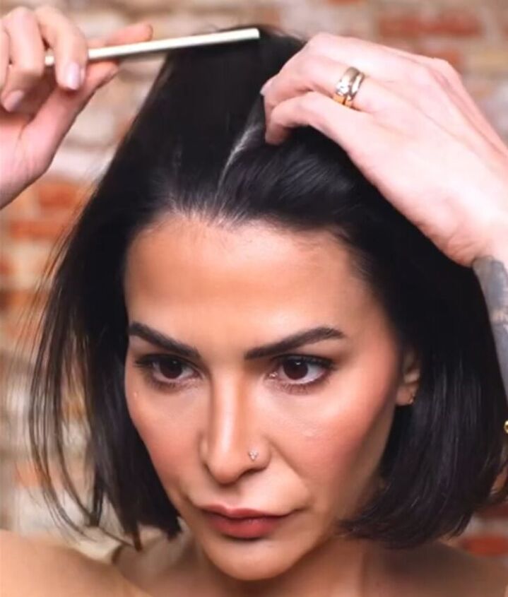 how to easily turn your greasy, Parting hair