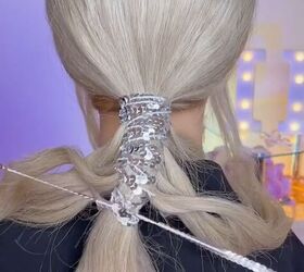 try this at your next festival, Adding sequins to ponytail