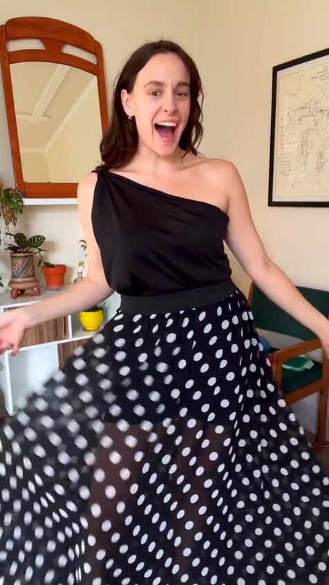 Transform a Maxi Skirt Into a One Shoulder Dress With THIS HACK | Upstyle Transform a Maxi Skirt Into a One Shoulder Dress With THIS HACK | Upstyle