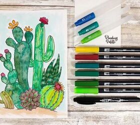 Watercolor a Free Cactus Printable with Creatively Beth creativelybeth watercolor freeprintable freedownload cactus succulents